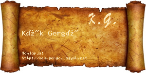 Kék Gergő névjegykártya